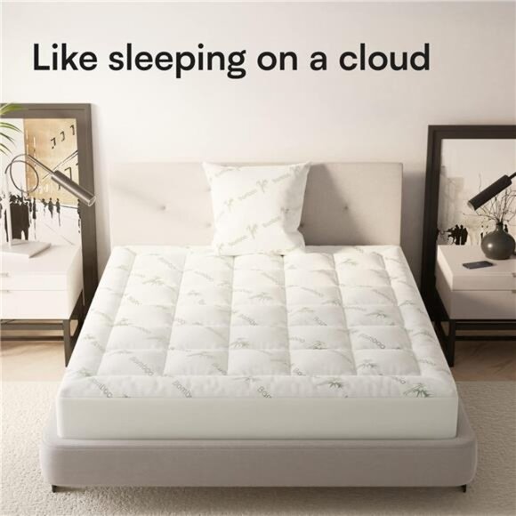 Ultra Soft Twin XL Size Mattress Topper - Viscose Made from Bamboo Pillow Topper - Picture 3 of 8